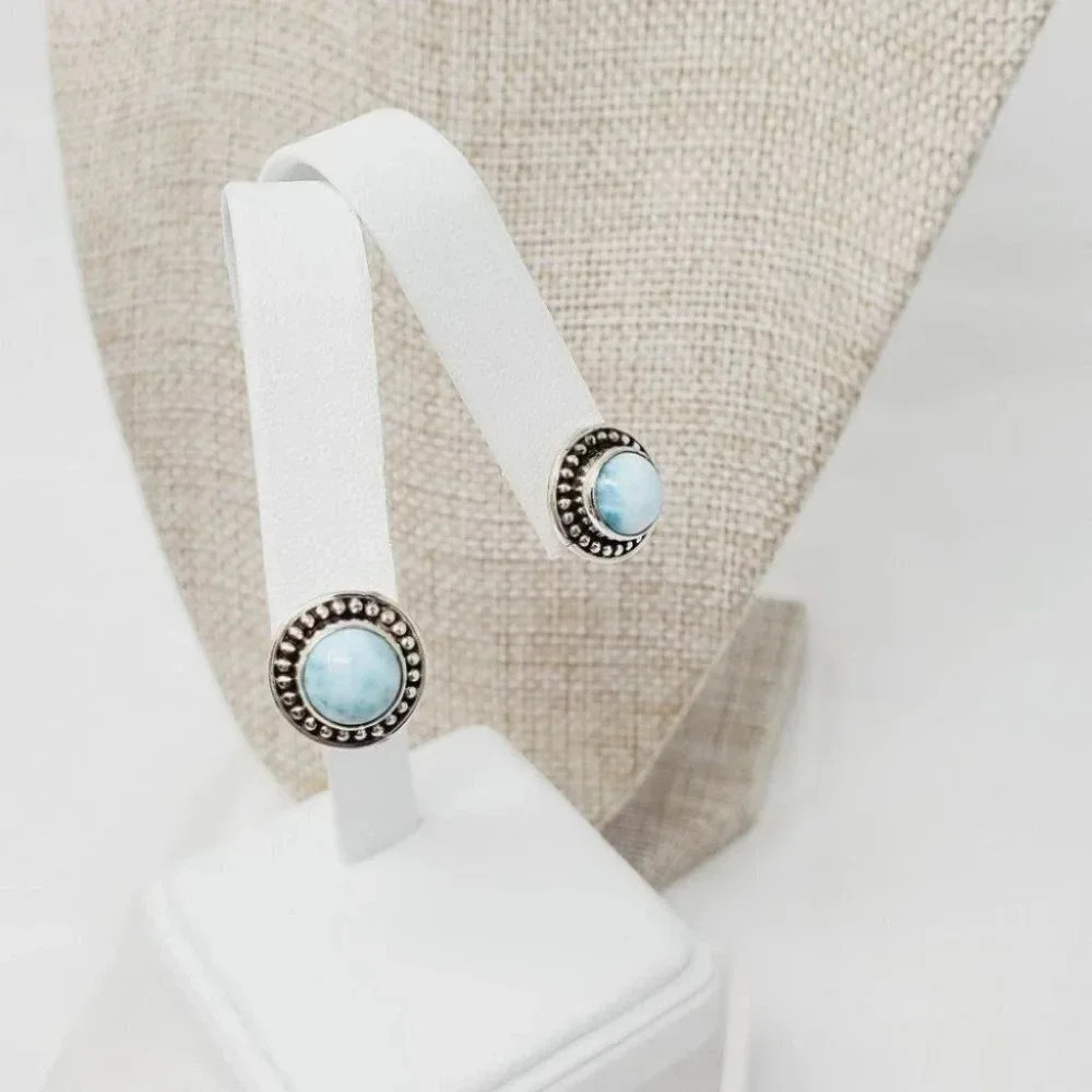 Artisan Crafted Larimar Sterling Silver earrings - Picture 5 of 8